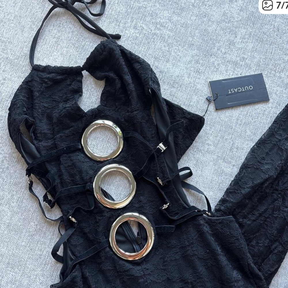 Outcast Black Lace Jumpsuit medium - Picture 6 of 6